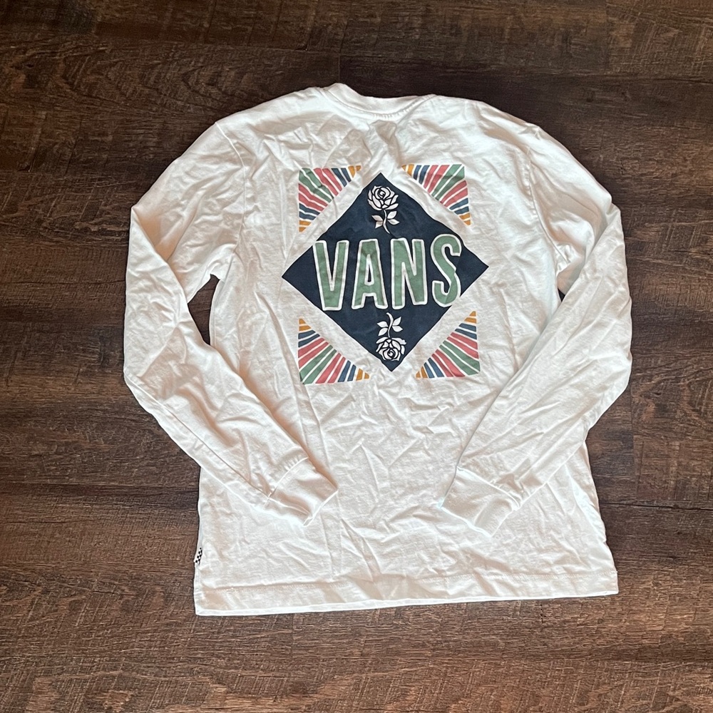 Vans White Long Sleeve with Colorful Graphic